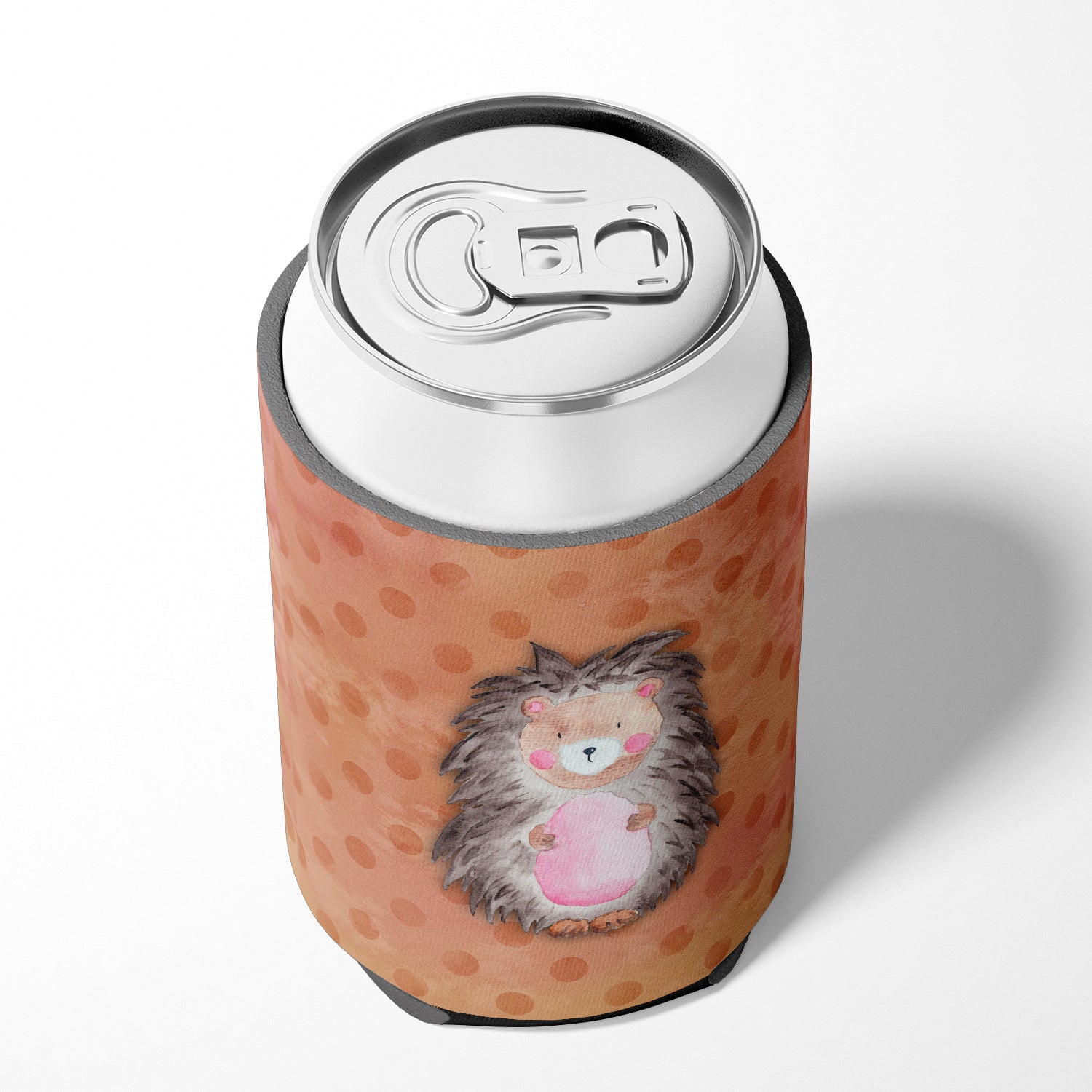 Polkadot Hedgehog Watercolor Can or Bottle Hugger Cooler Sleeve for Standard 12 oz Cans, Insulated Foam Beer & Soda Can Hugger Reusable
