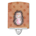 Polkadot Hedgehog Watercolor Ceramic Night Light Compact, UL-Certified, Ideal for Bedroom, Bathroom, Nursery, Hallway, Kitchen, 6x4x3, Multicolor