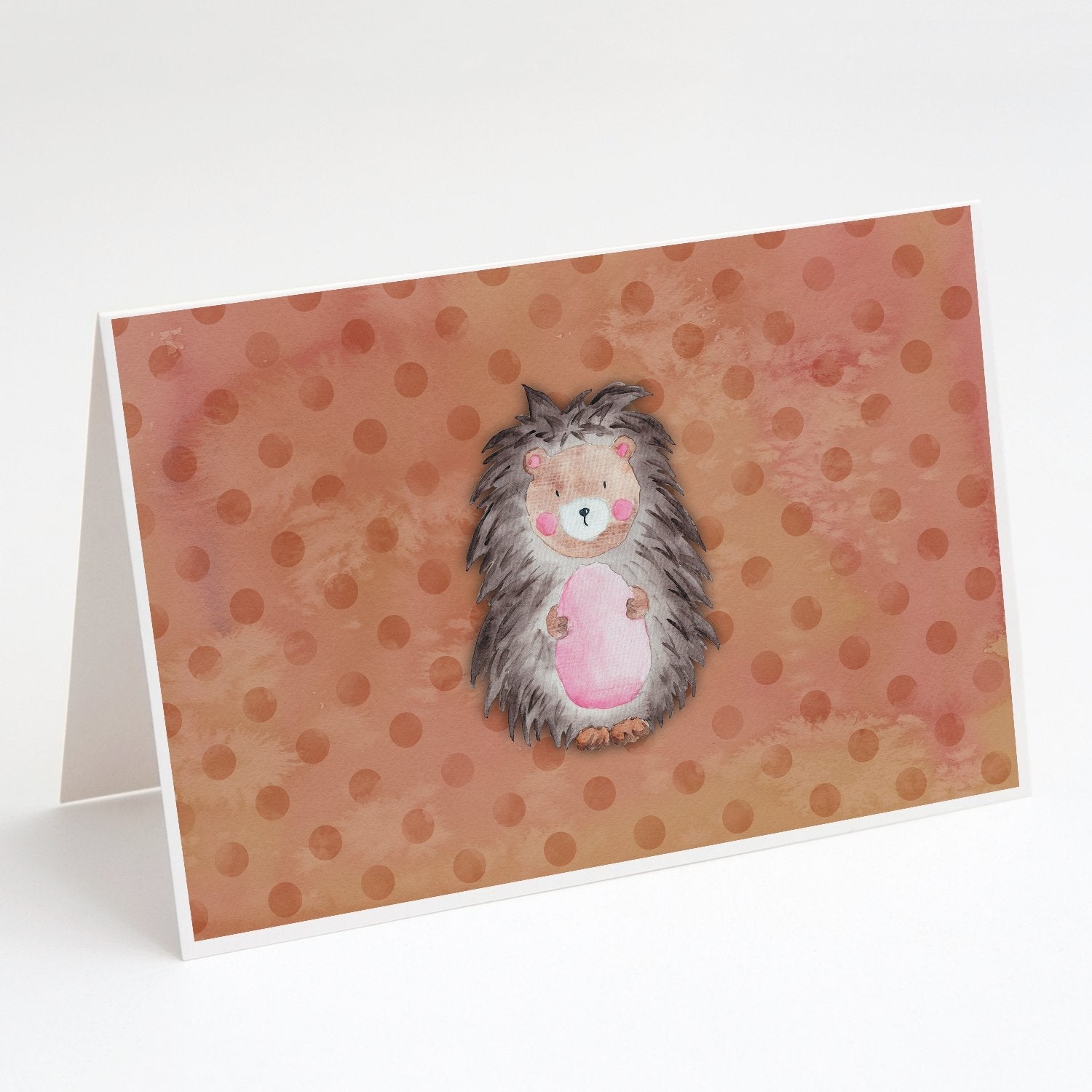 Polkadot Hedgehog Watercolor Greeting Cards Pack of 8 Blank Cards with Envelopes Whimsical A7 Size 5x7
