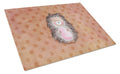 Polkadot Hedgehog Watercolor Cutting Board Tempered Glass Kitchen Cutting Surface, Heat Resistant Chopping, Non-Slip Feet, Food Prep & Serving