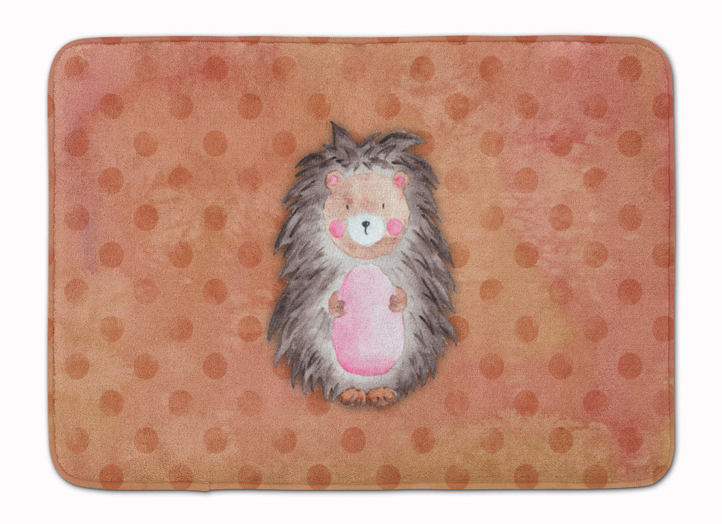 Polkadot Hedgehog Watercolor Memory Foam Kitchen Mat Machine Washable Anti-Fatigue Cushion Comfort Bath or Kitchen Rug