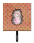 Polkadot Hedgehog Watercolor Leash or Key Holder Wall Hooks, Key Hooks Holder, Coat Rack Wall Mount, Coat Hooks, Hooks for Hanging Keys, Towels, Aprons, Leashes