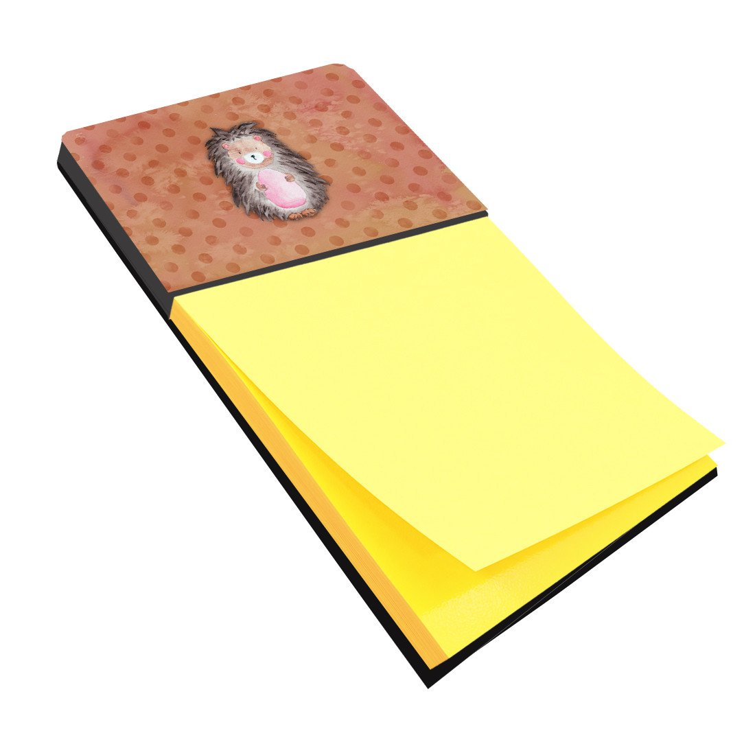 Polkadot Hedgehog Watercolor Watercolor Sticky Note Holder Refillable Dispenser Desk Accessory 3x3 Pad Gift