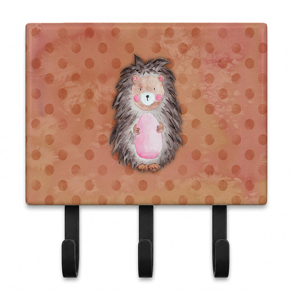 Polkadot Hedgehog Watercolor Leash or Key Holder Wall Hooks, Coat Rack Wall Mount, for Hanging Keys, Towels, Aprons, Leashes