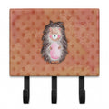 Polkadot Hedgehog Watercolor Leash or Key Holder Wall Hooks, Coat Rack Wall Mount, for Hanging Keys, Towels, Aprons, Leashes