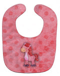 Polkadot Horse Watercolor Baby Bib Easy-Clean Baby Bib Baby Feeding Accessory Baby Mealtime Essential, 10 x 13, Multicolor