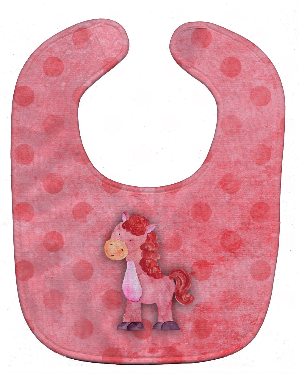 Polkadot Horse Watercolor Baby Bib Easy-Clean Baby Bib Baby Feeding Accessory Baby Mealtime Essential, 10 x 13, Multicolor