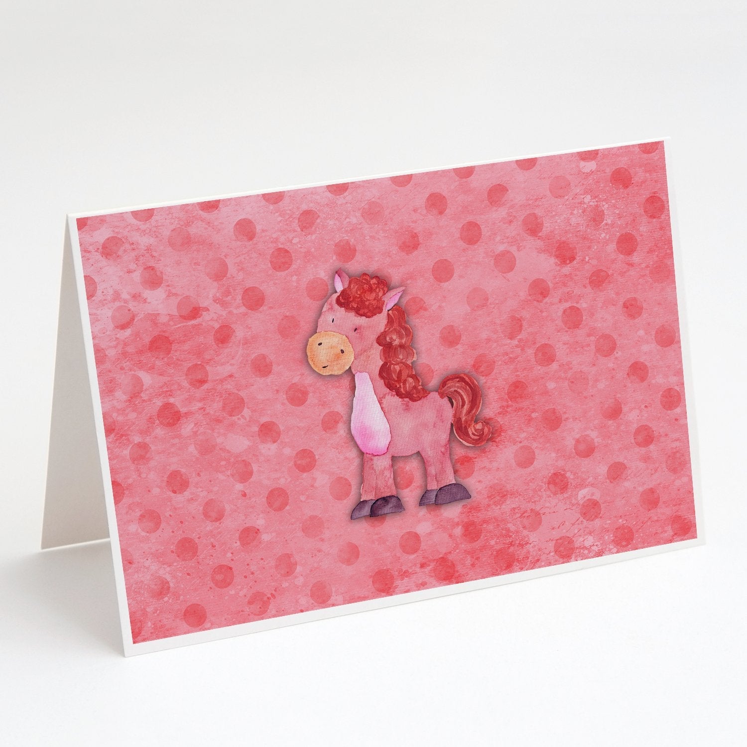 Polkadot Horse Watercolor Greeting Cards Pack of 8 Blank Cards with Envelopes Whimsical A7 Size 5x7