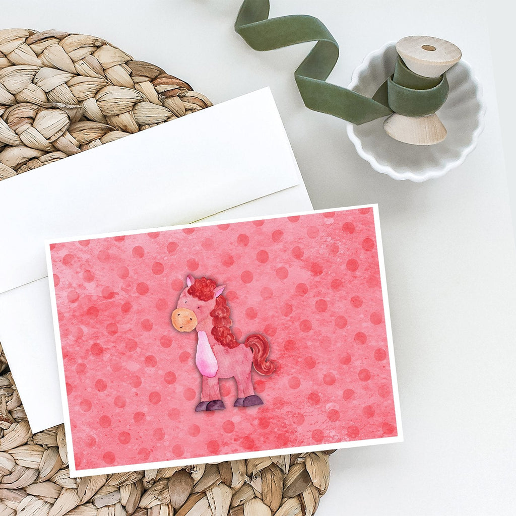 Polkadot Horse Watercolor Greeting Cards Pack of 8 Blank Cards with Envelopes Whimsical A7 Size 5x7