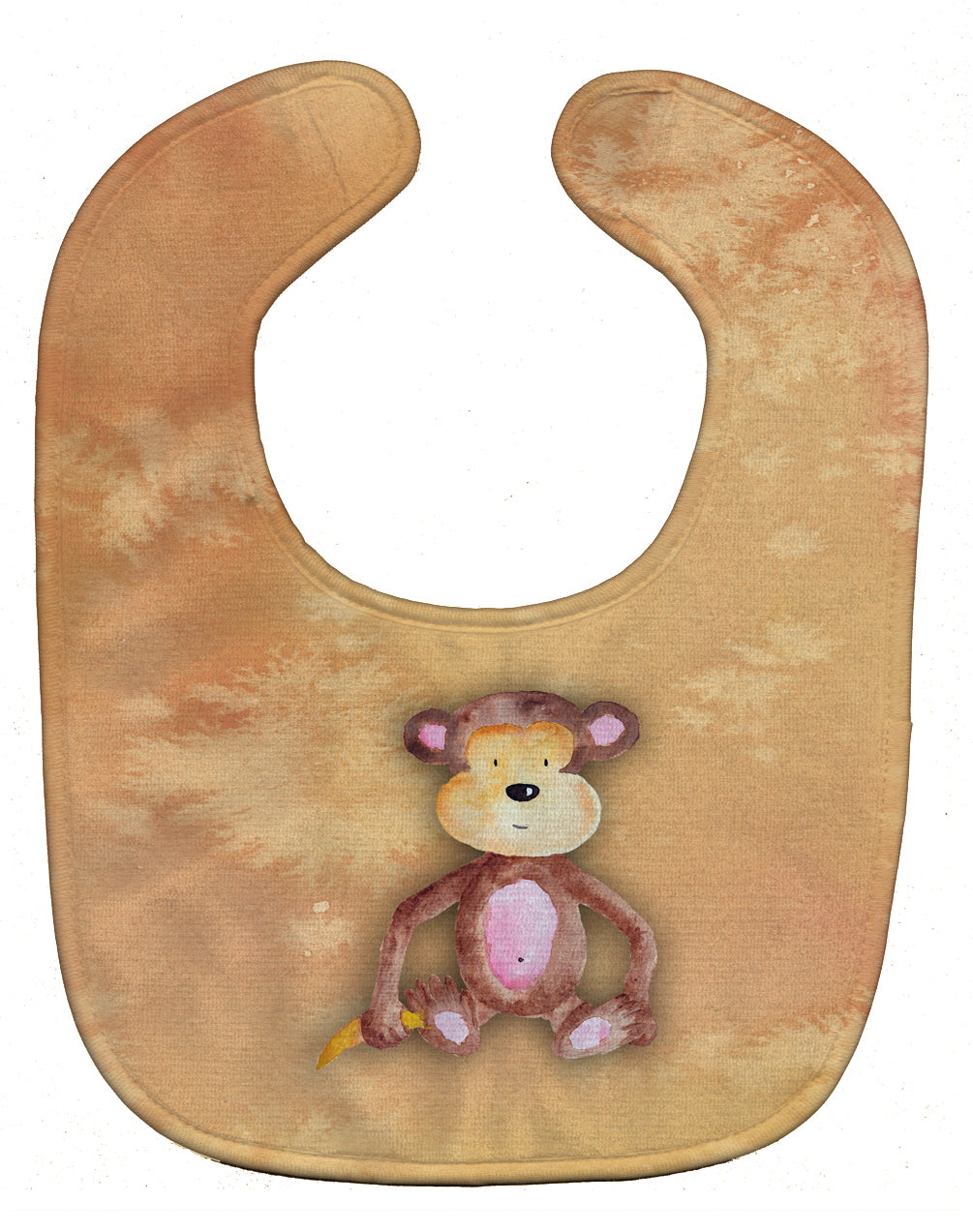 Monkey Watercolor Baby Bib Easy-Clean Baby Bib Baby Feeding Accessory Baby Mealtime Essential, 10 x 13, Multicolor