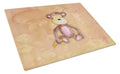 Monkey Watercolor Cutting Board Tempered Glass Kitchen Cutting Surface, Heat Resistant Chopping, Non-Slip Feet, Food Prep & Serving