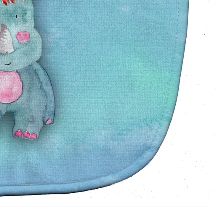 Rhinoceros Watercolor Baby Bib Easy-Clean Baby Bib Baby Feeding Accessory Baby Mealtime Essential, 10 x 13, Multicolor