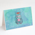 Rhinoceros Watercolor Greeting Cards Pack of 8 Blank Cards with Envelopes Whimsical A7 Size 5x7