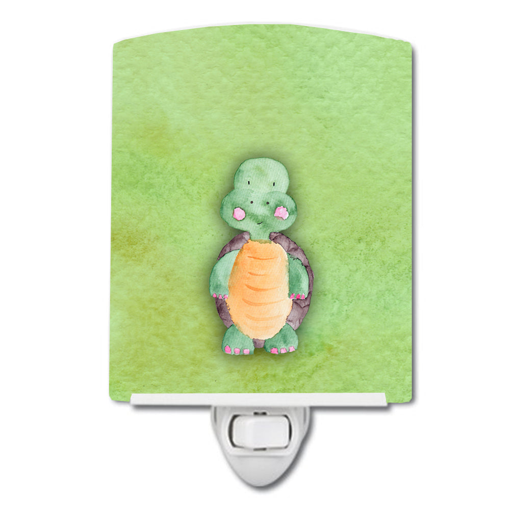 Turtle Watercolor Ceramic Night Light Compact, UL-Certified, Ideal for Bedroom, Bathroom, Nursery, Hallway, Kitchen, 6x4x3, Multicolor
