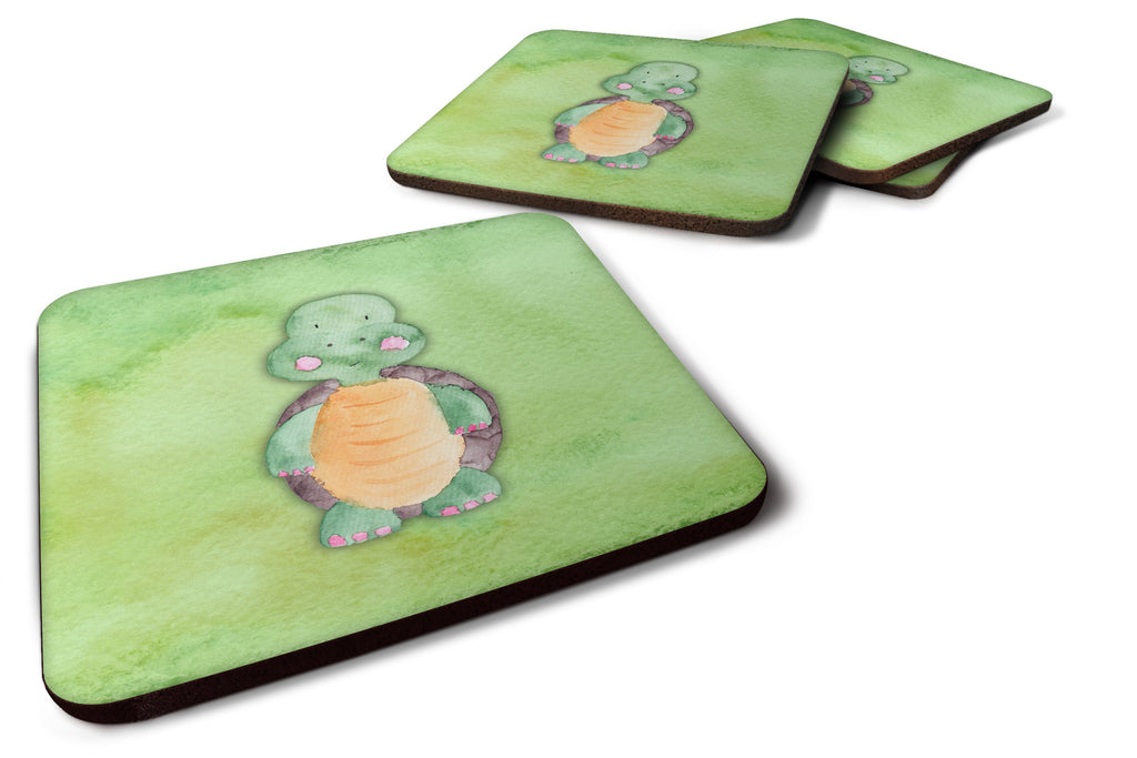 Turtle Watercolor Foam Coasters Set of 4 Cup Coasters for Indoor Outdoor, Tabletop Protection, Anti Slip, Mouse pad Material