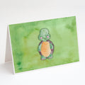 Turtle Watercolor Greeting Cards Pack of 8 Blank Cards with Envelopes Whimsical A7 Size 5x7