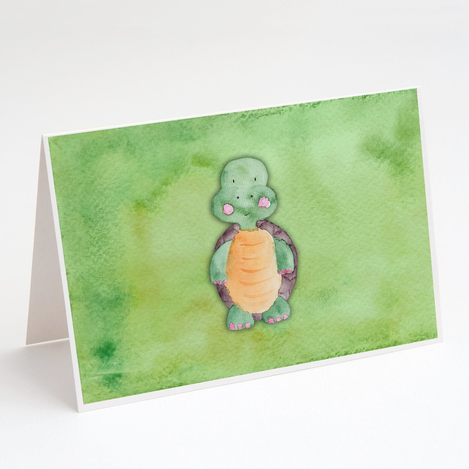 Turtle Watercolor Greeting Cards Pack of 8 Blank Cards with Envelopes Whimsical A7 Size 5x7