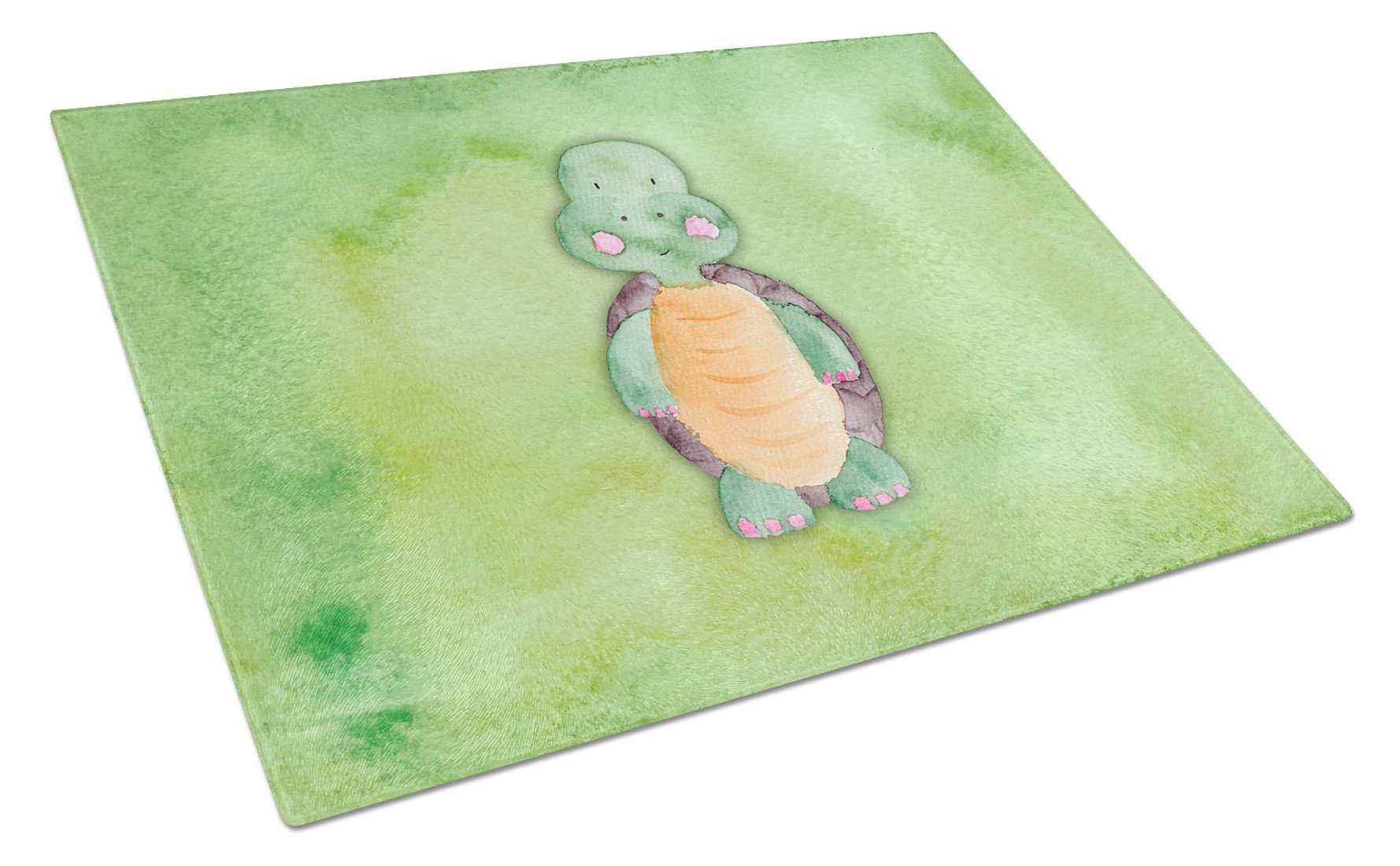 Turtle Watercolor Cutting Board Tempered Glass Kitchen Cutting Surface, Heat Resistant Chopping, Non-Slip Feet, Food Prep & Serving