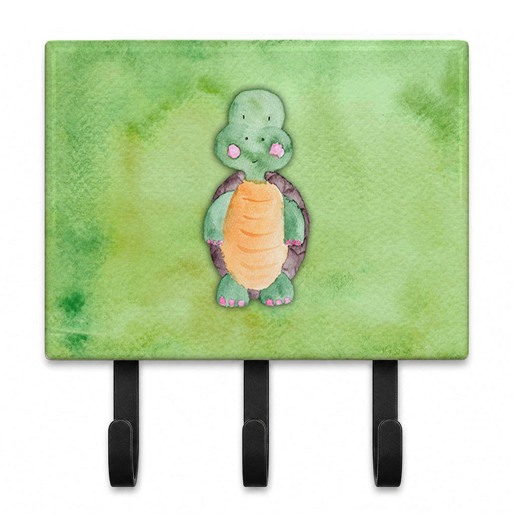 Turtle Watercolor Leash or Key Holder Wall Hooks, Coat Rack Wall Mount, for Hanging Keys, Towels, Aprons, Leashes