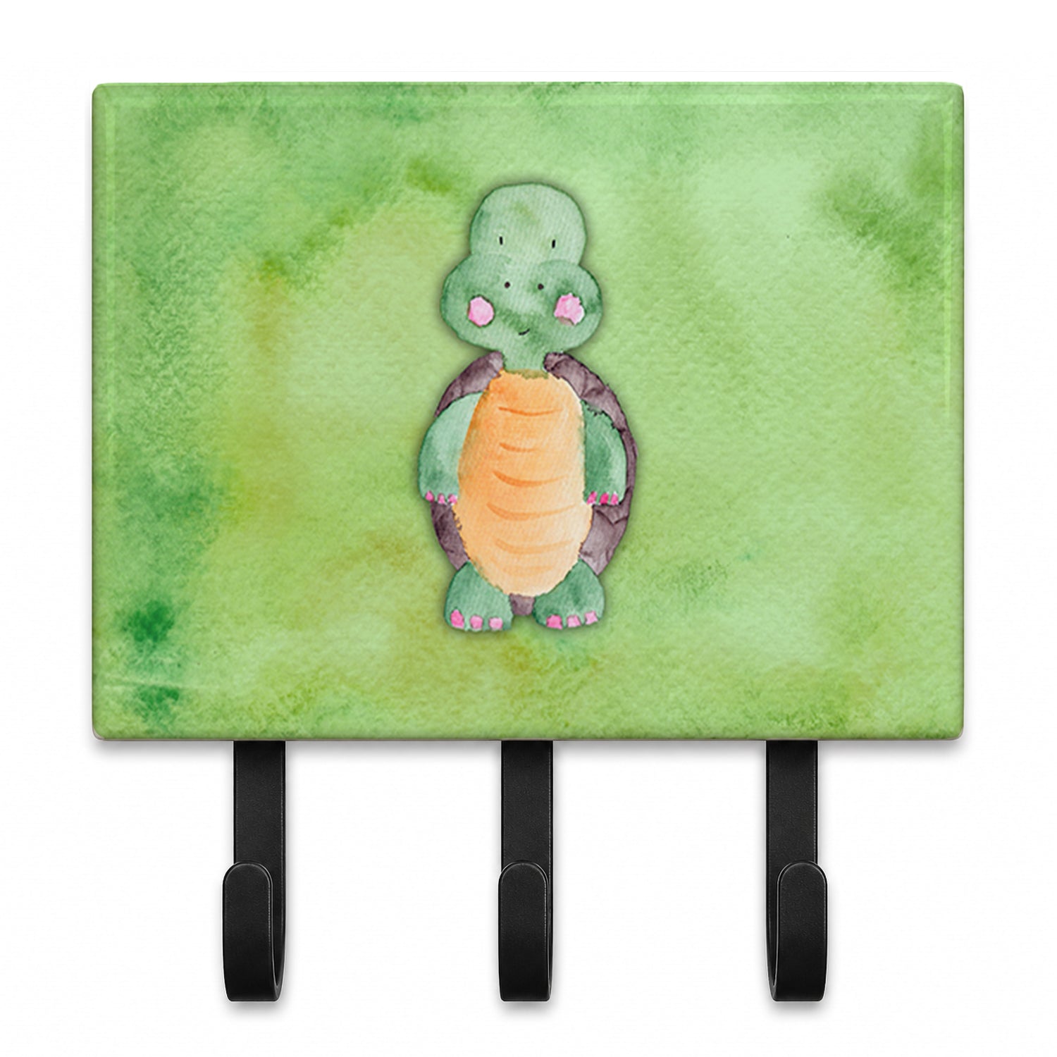 Turtle Watercolor Leash or Key Holder Wall Hooks, Coat Rack Wall Mount, for Hanging Keys, Towels, Aprons, Leashes