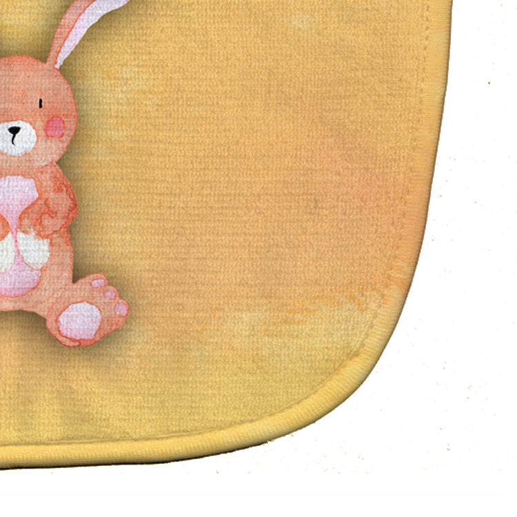 Rabbit Watercolor Baby Bib Easy-Clean Baby Bib Baby Feeding Accessory Baby Mealtime Essential, 10 x 13, Multicolor