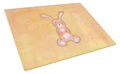 Rabbit Watercolor Cutting Board Tempered Glass Kitchen Cutting Surface, Heat Resistant Chopping, Non-Slip Feet, Food Prep & Serving