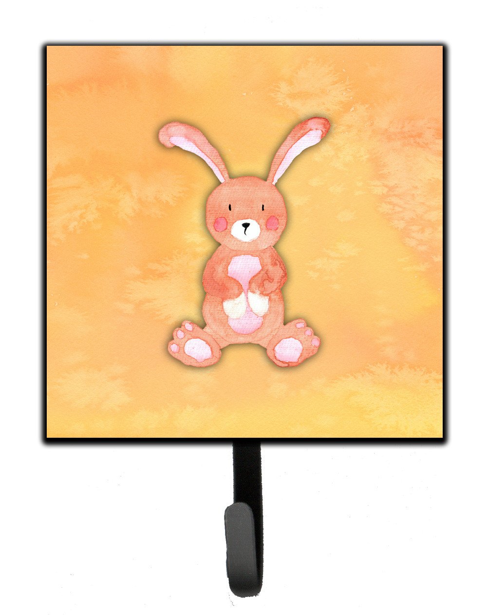 Rabbit Watercolor Leash or Key Holder Wall Hooks, Key Hooks Holder, Coat Rack Wall Mount, Coat Hooks, Hooks for Hanging Keys, Towels, Aprons, Leashes