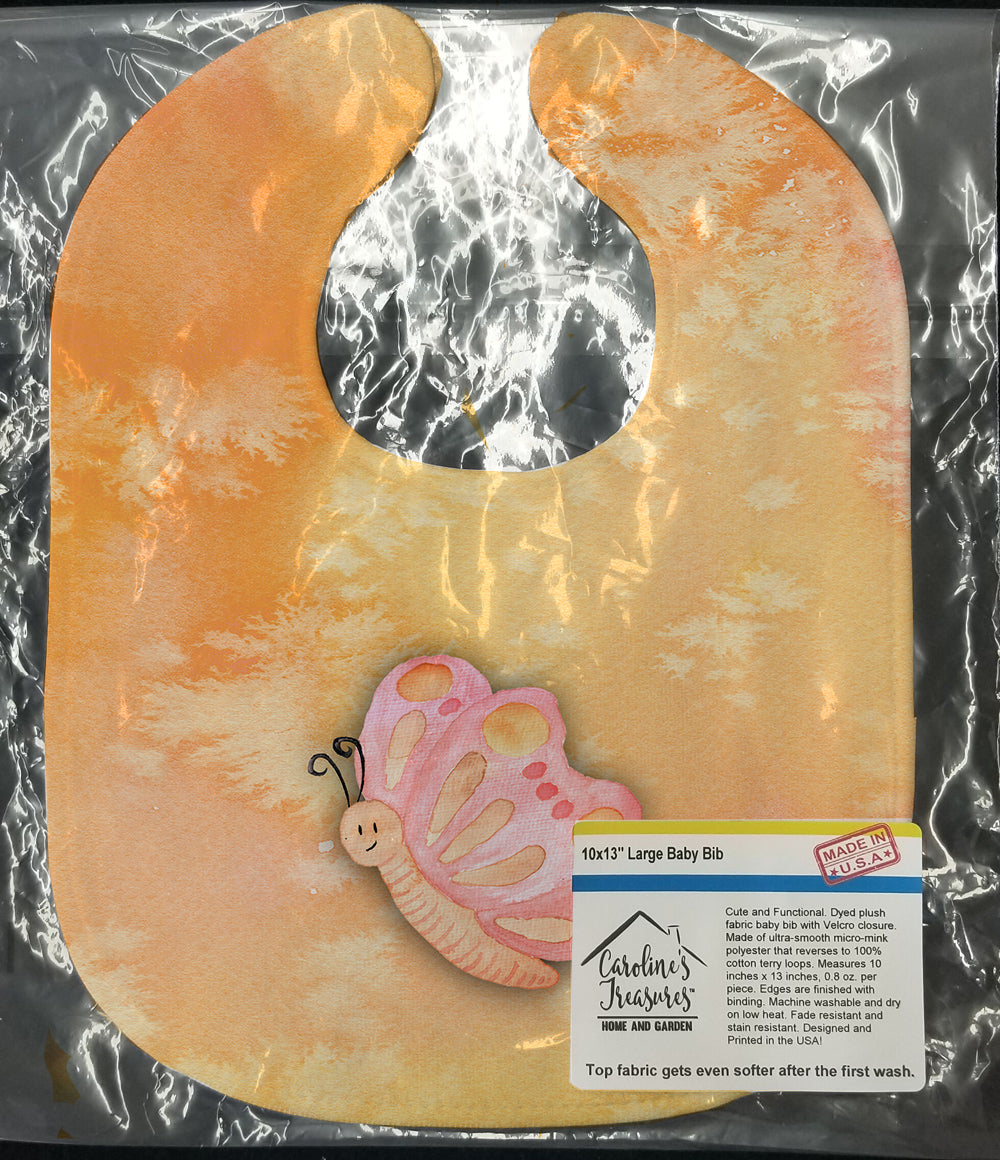 Butterfly Watercolor Baby Bib Easy-Clean Baby Bib Baby Feeding Accessory Baby Mealtime Essential, 10 x 13, Multicolor