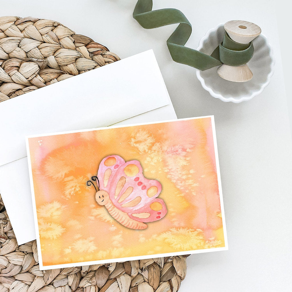 Butterfly Watercolor Greeting Cards Pack of 8 Blank Cards with Envelopes Whimsical A7 Size 5x7