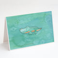 Alligator Watercolor Greeting Cards Pack of 8 Blank Cards with Envelopes Whimsical A7 Size 5x7