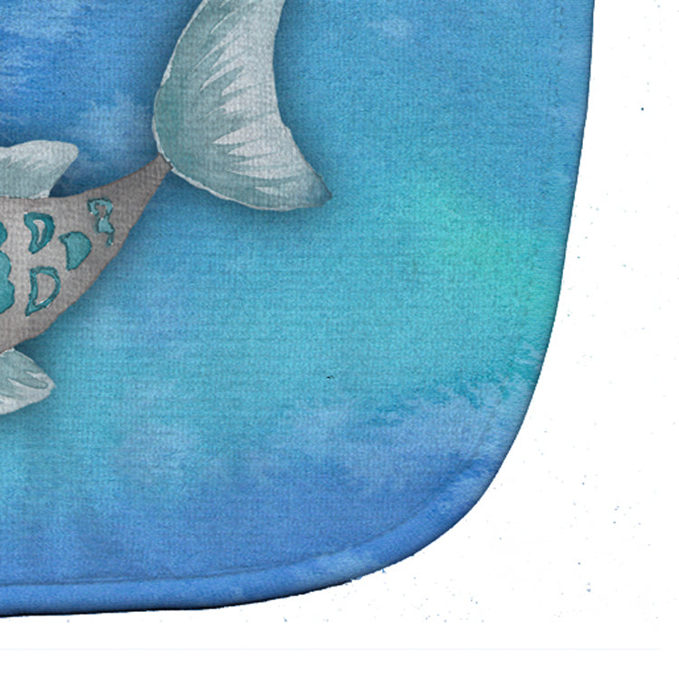 Blue Fish Watercolor Baby Bib Easy-Clean Baby Bib Baby Feeding Accessory Baby Mealtime Essential, 10 x 13, Multicolor