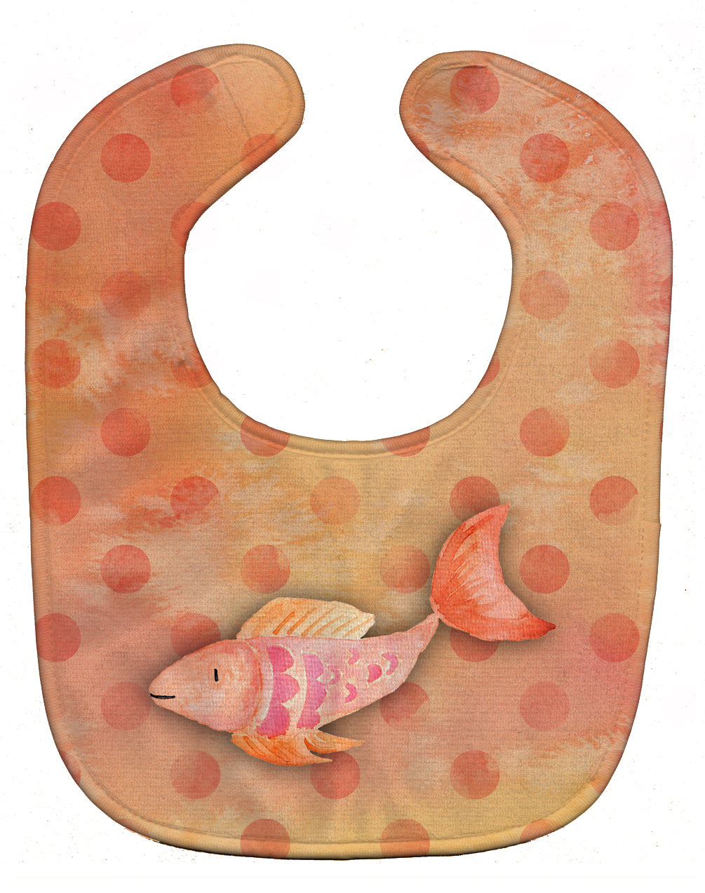 Orange Fish Watercolor Baby Bib Easy-Clean Baby Bib Baby Feeding Accessory Baby Mealtime Essential, 10 x 13, Multicolor