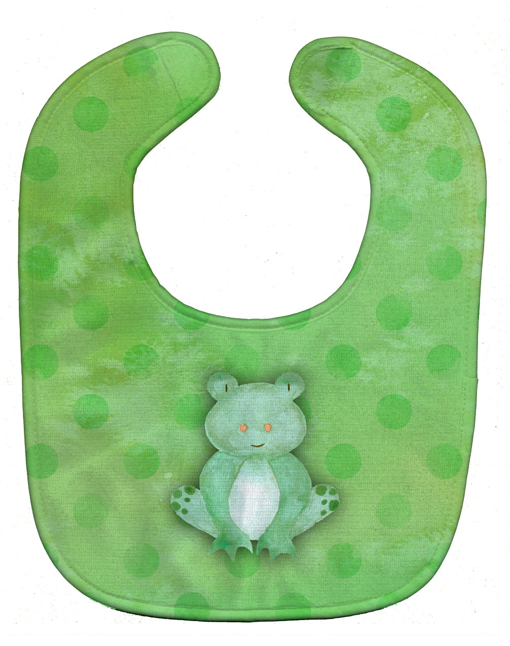 Polkadot Frog Watercolor Baby Bib Easy-Clean Baby Bib Baby Feeding Accessory Baby Mealtime Essential, 10 x 13, Multicolor