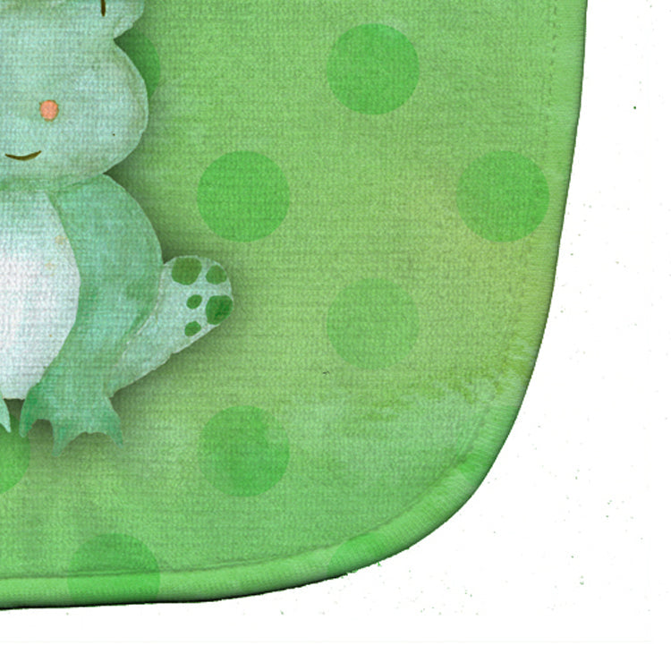 Polkadot Frog Watercolor Baby Bib Easy-Clean Baby Bib Baby Feeding Accessory Baby Mealtime Essential, 10 x 13, Multicolor