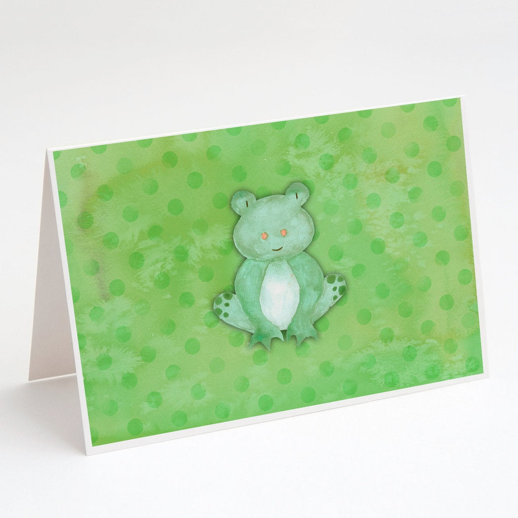 Polkadot Frog Watercolor Greeting Cards Pack of 8 Blank Cards with Envelopes Whimsical A7 Size 5x7