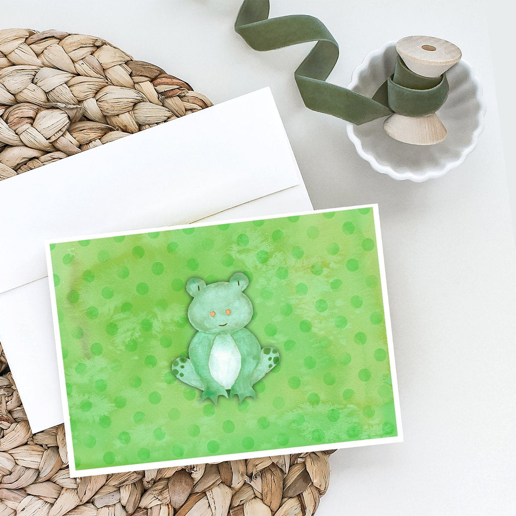 Polkadot Frog Watercolor Greeting Cards Pack of 8 Blank Cards with Envelopes Whimsical A7 Size 5x7