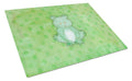 Polkadot Frog Watercolor Cutting Board Tempered Glass Kitchen Cutting Surface, Heat Resistant Chopping, Non-Slip Feet, Food Prep & Serving