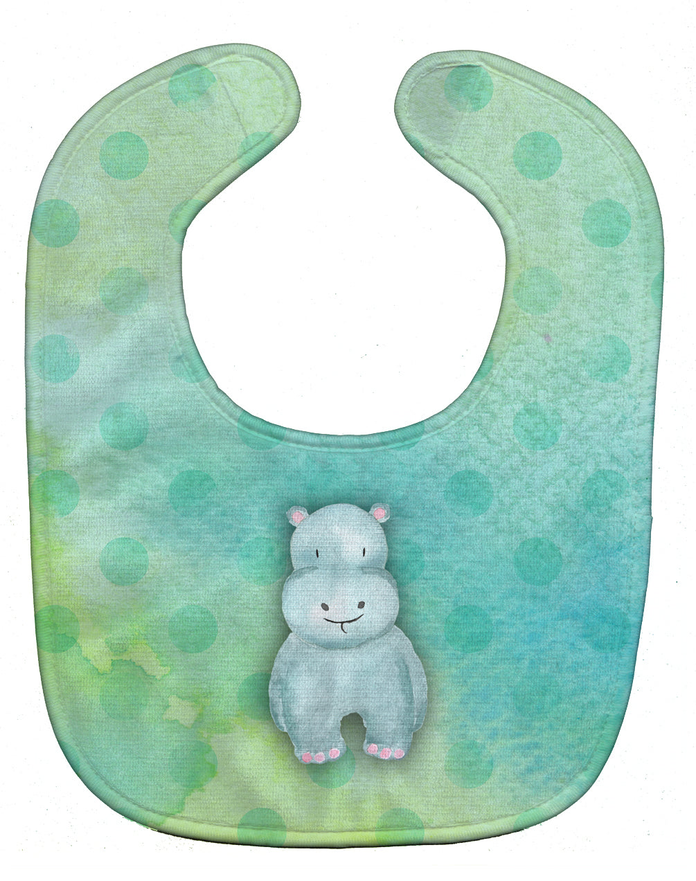 Polkadot Hippopotamus Watercolor Baby Bib Easy-Clean Baby Bib Baby Feeding Accessory Baby Mealtime Essential, 10 x 13, Multicolor