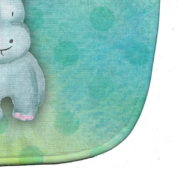 Polkadot Hippopotamus Watercolor Baby Bib Easy-Clean Baby Bib Baby Feeding Accessory Baby Mealtime Essential, 10 x 13, Multicolor