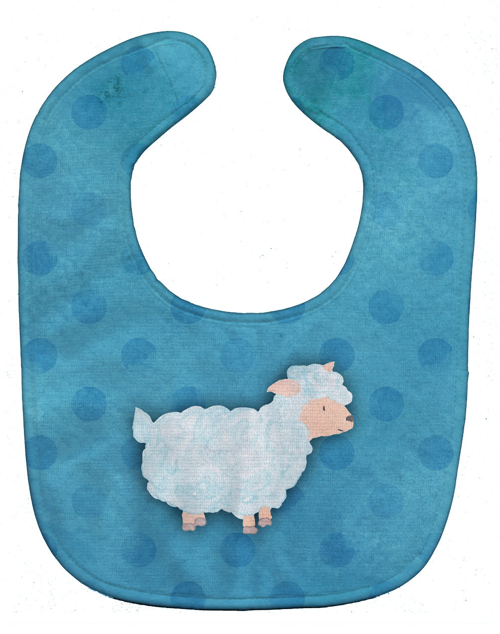 Polkadot Sheep Lamb Watercolor Baby Bib Easy-Clean Baby Bib Baby Feeding Accessory Baby Mealtime Essential, 10 x 13, Multicolor