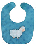 Polkadot Sheep Lamb Watercolor Baby Bib Easy-Clean Baby Bib Baby Feeding Accessory Baby Mealtime Essential, 10 x 13, Multicolor