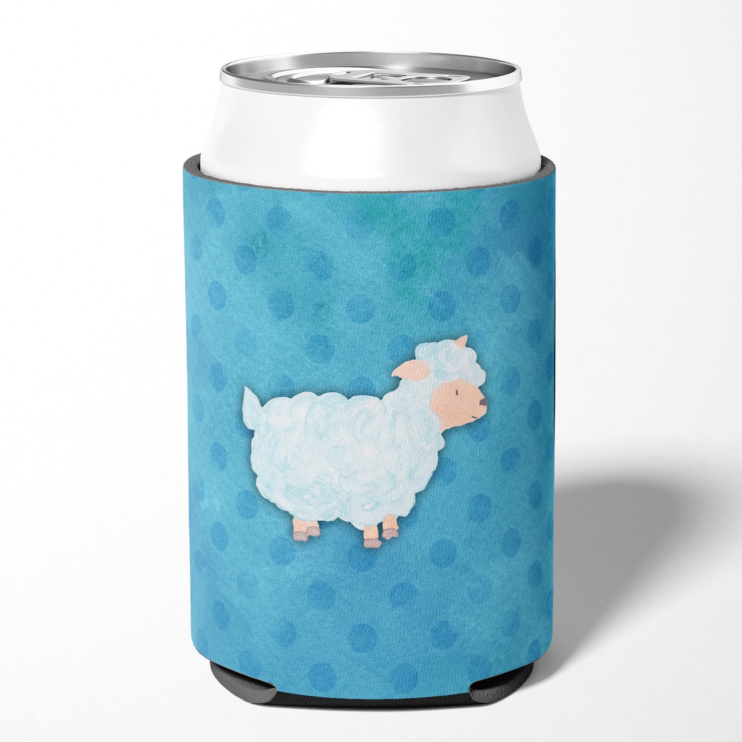 Polkadot Sheep Lamb Watercolor Can or Bottle Hugger Cooler Sleeve for Standard 12 oz Cans, Insulated Foam Beer & Soda Can Hugger Reusable