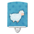 Polkadot Sheep Lamb Watercolor Ceramic Night Light Compact, UL-Certified, Ideal for Bedroom, Bathroom, Nursery, Hallway, Kitchen, 6x4x3, Multicolor