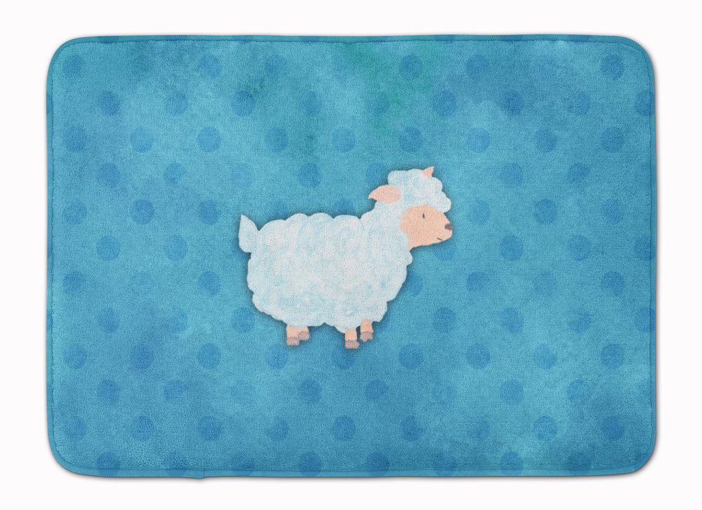 Polkadot Sheep Lamb Watercolor Memory Foam Kitchen Mat Machine Washable Anti-Fatigue Cushion Comfort Bath or Kitchen Rug