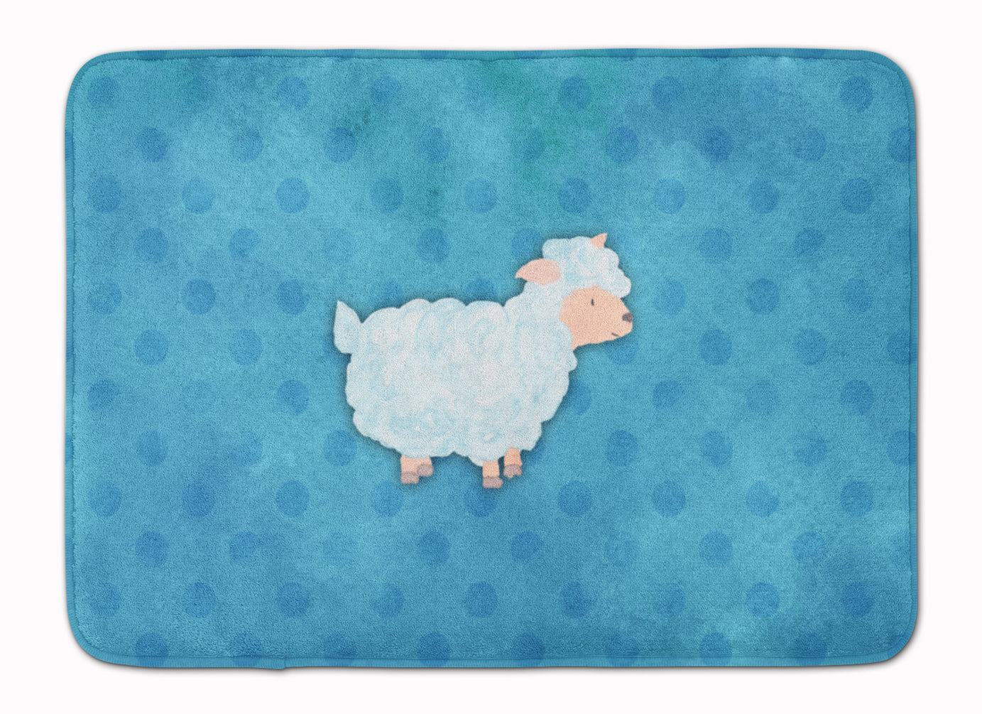 Polkadot Sheep Lamb Watercolor Memory Foam Kitchen Mat Machine Washable Anti-Fatigue Cushion Comfort Bath or Kitchen Rug
