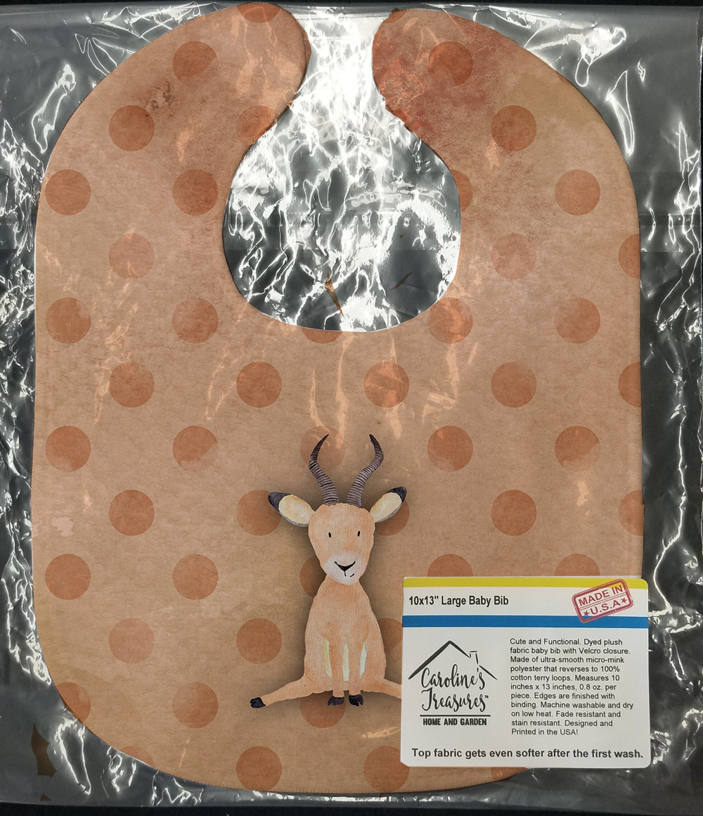 Polkadot Antelope Watercolor Baby Bib Easy-Clean Baby Bib Baby Feeding Accessory Baby Mealtime Essential, 10 x 13, Multicolor