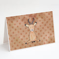 Polkadot Antelope Watercolor Greeting Cards Pack of 8 Blank Cards with Envelopes Whimsical A7 Size 5x7