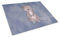 Beaver Watercolor Cutting Board Tempered Glass Kitchen Cutting Surface, Heat Resistant Chopping, Non-Slip Feet, Food Prep & Serving
