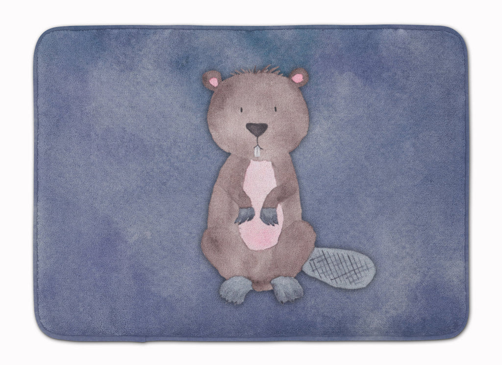 Beaver Watercolor Memory Foam Kitchen Mat Machine Washable Anti-Fatigue Cushion Comfort Bath or Kitchen Rug