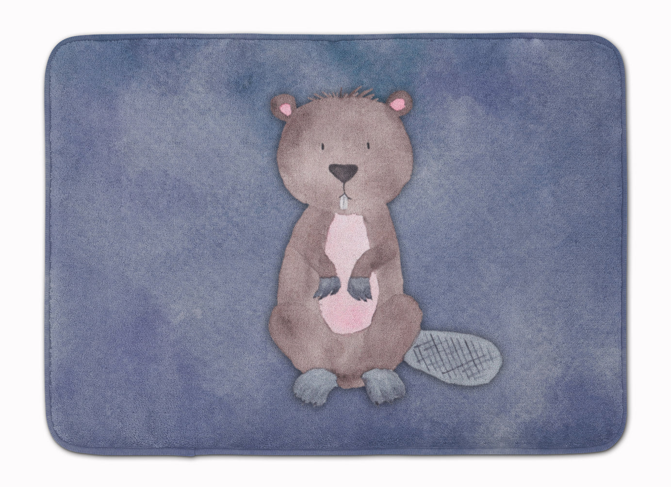 Beaver Watercolor Memory Foam Kitchen Mat Machine Washable Anti-Fatigue Cushion Comfort Bath or Kitchen Rug